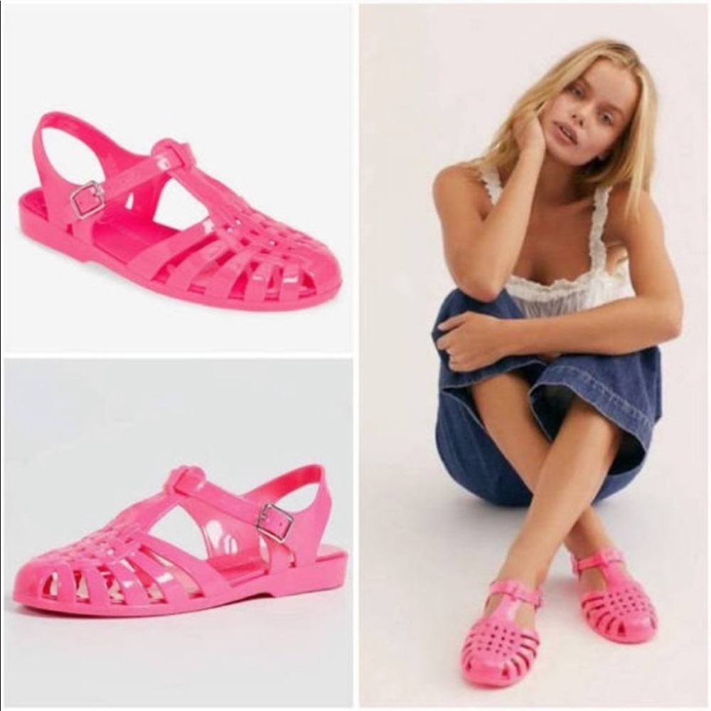 Play by Jeffery Campbell Neon Pink Jelly Sandals